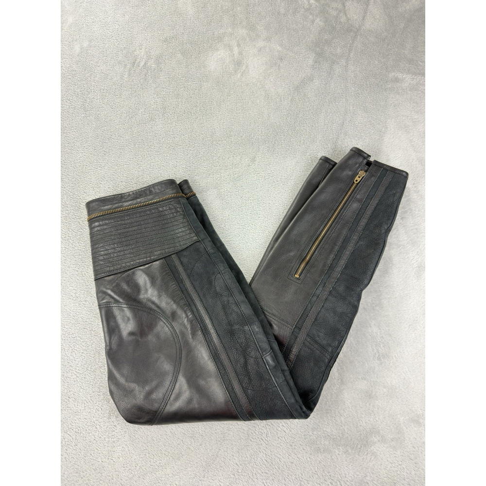 Chloe Women's Size 36 EU 100% Calfskin Leather Rare Designer Ankle Zip Pants